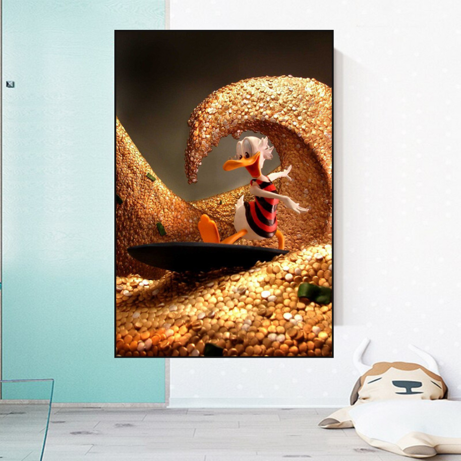 Scrooge McDuck Money Maker Millionaire Canvas Wall Art-MinimalisticDecor.com