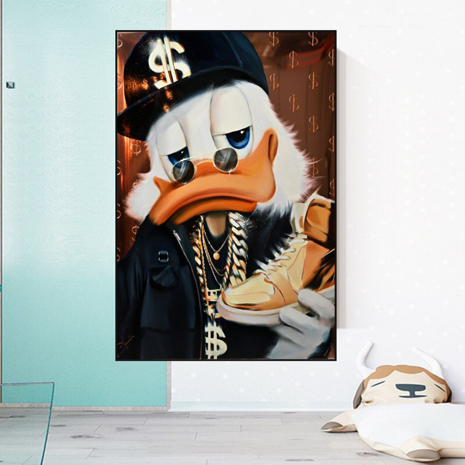 Scrooge McDuck Money Maker Millionaire Canvas Wall Art-MinimalisticDecor.com
