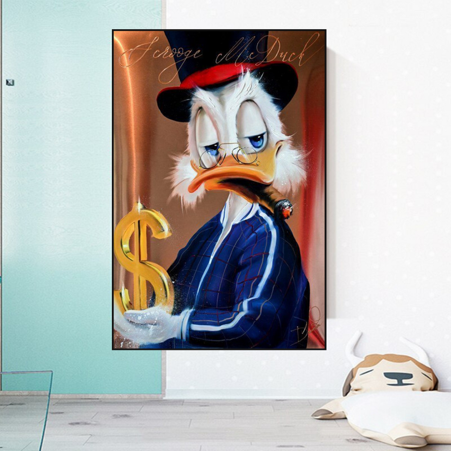 Scrooge McDuck Money Maker Millionaire Canvas Wall Art-MinimalisticDecor.com