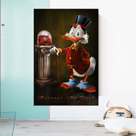 Scrooge McDuck Money Maker Millionaire Canvas Wall Art-MinimalisticDecor.com