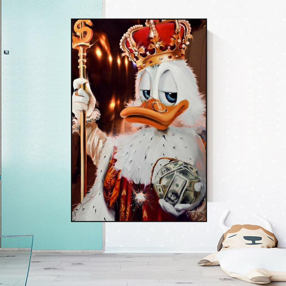 Scrooge McDuck Money Maker Millionaire Canvas Wall Art-MinimalisticDecor.com