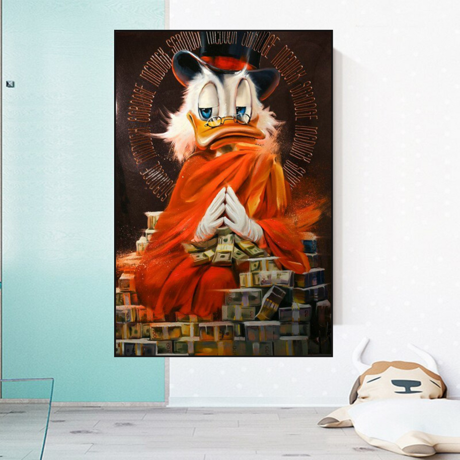 Scrooge McDuck Money Maker Millionaire Canvas Wall Art-MinimalisticDecor.com