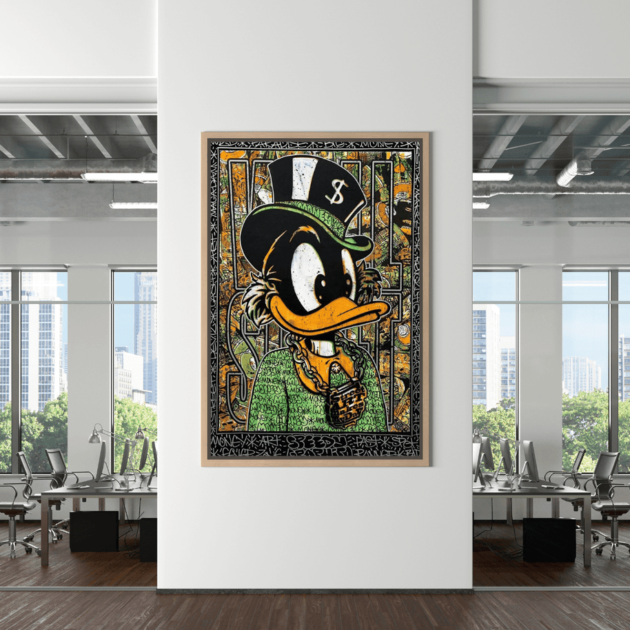 Scrooge McDuck Money Maker Millionaire Canvas Wall Art-MinimalisticDecor.com