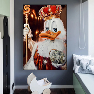 Scrooge McDuck Money Maker Millionaire Canvas Wall Art-MinimalisticDecor.com