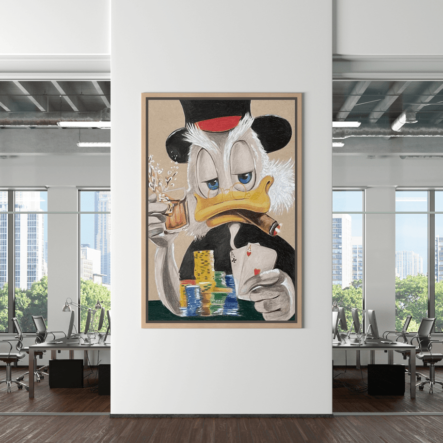 Scrooge McDuck Money Maker Millionaire Canvas Wall Art-MinimalisticDecor.com