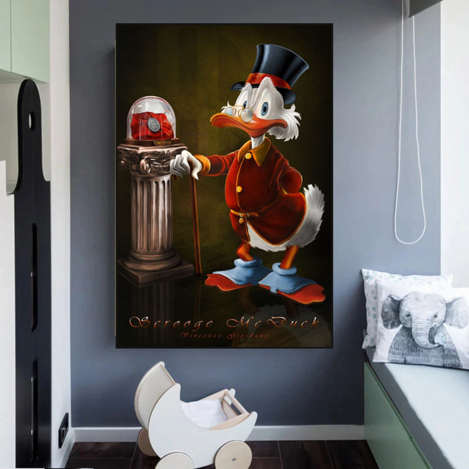 Scrooge McDuck Money Maker Millionaire Canvas Wall Art-MinimalisticDecor.com