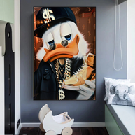 Scrooge McDuck Money Maker Millionaire Canvas Wall Art-MinimalisticDecor.com