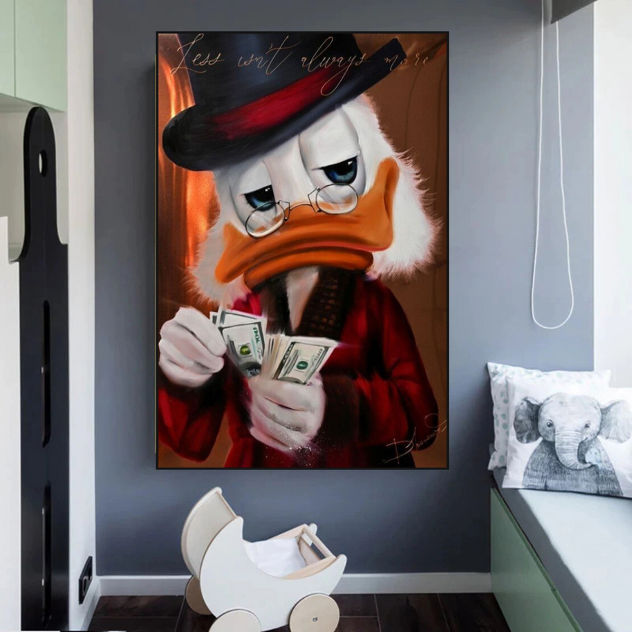 Scrooge McDuck Money Maker Millionaire Canvas Wall Art-MinimalisticDecor.com