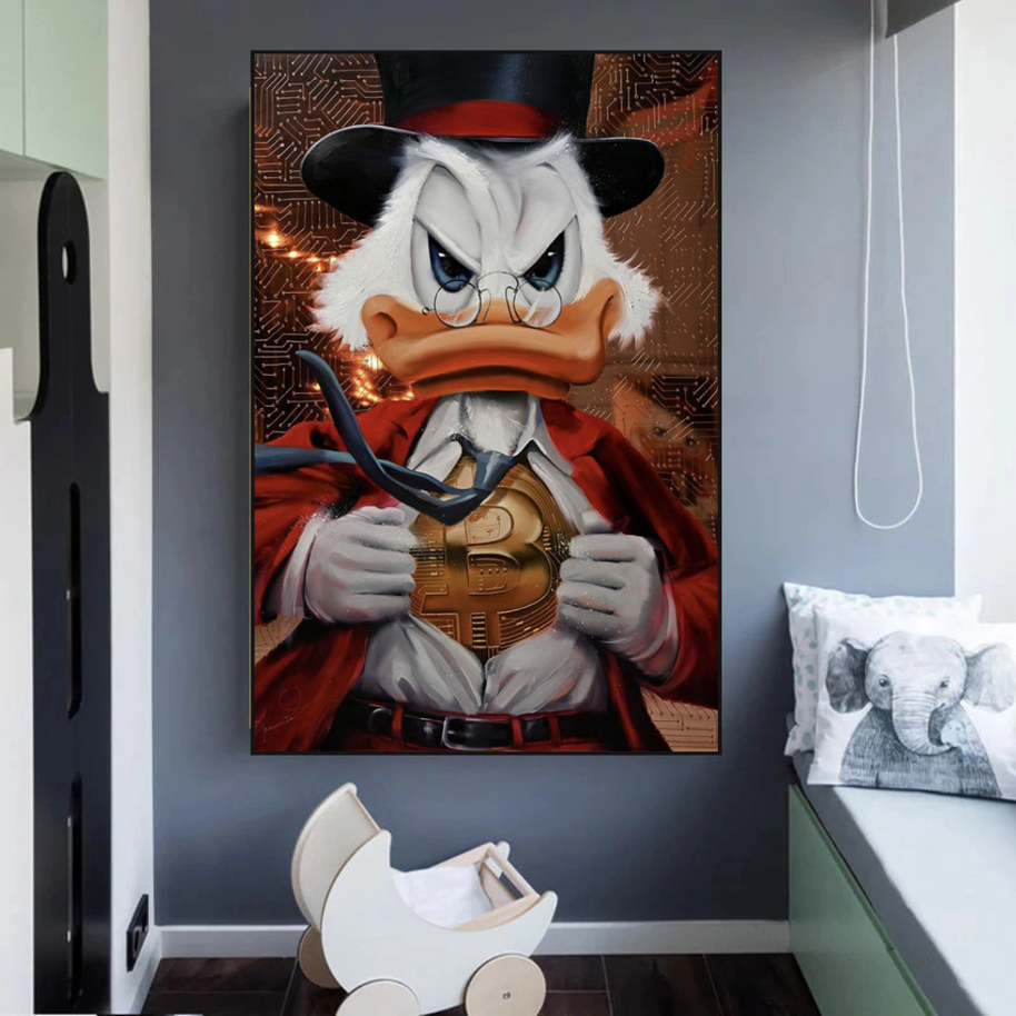 Scrooge McDuck Money Maker Millionaire Canvas Wall Art-MinimalisticDecor.com
