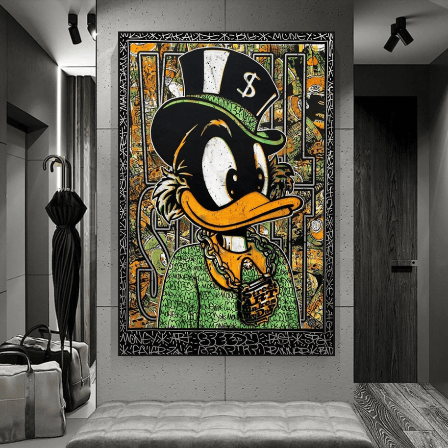 Scrooge McDuck Money Maker Millionaire Canvas Wall Art-MinimalisticDecor.com