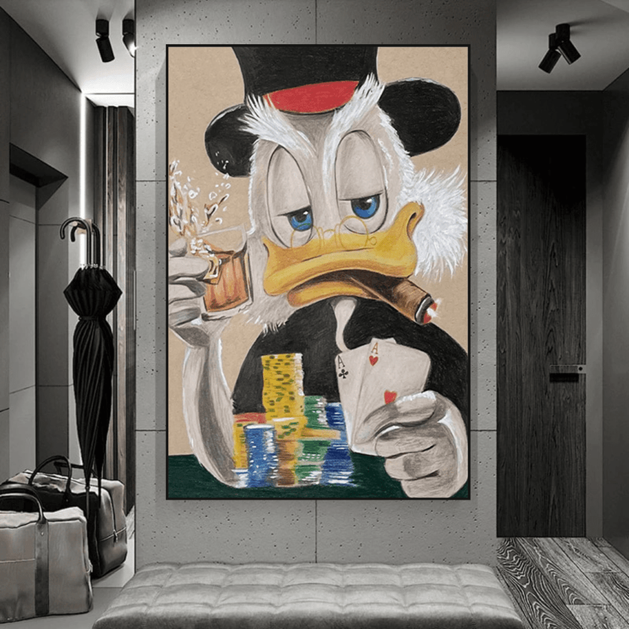 Scrooge McDuck Money Maker Millionaire Canvas Wall Art-MinimalisticDecor.com
