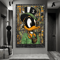Scrooge McDuck Money Maker Millionaire Canvas Wall Art-MinimalisticDecor.com