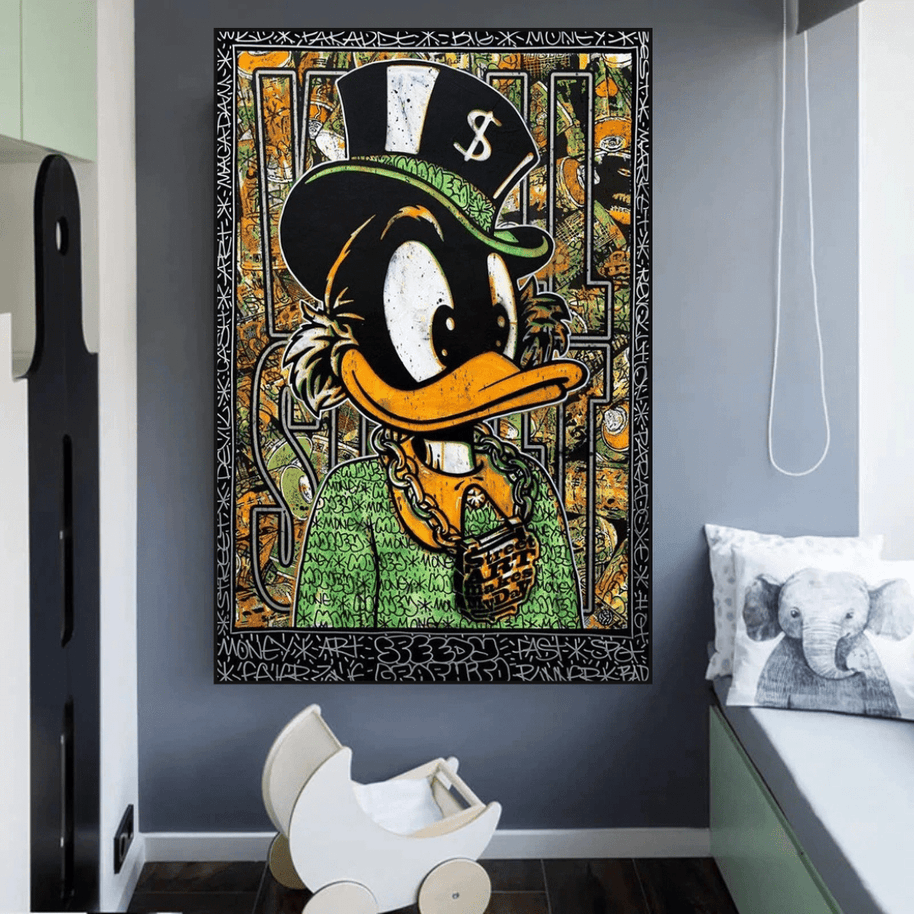 Scrooge McDuck Money Maker Millionaire Canvas Wall Art-MinimalisticDecor.com