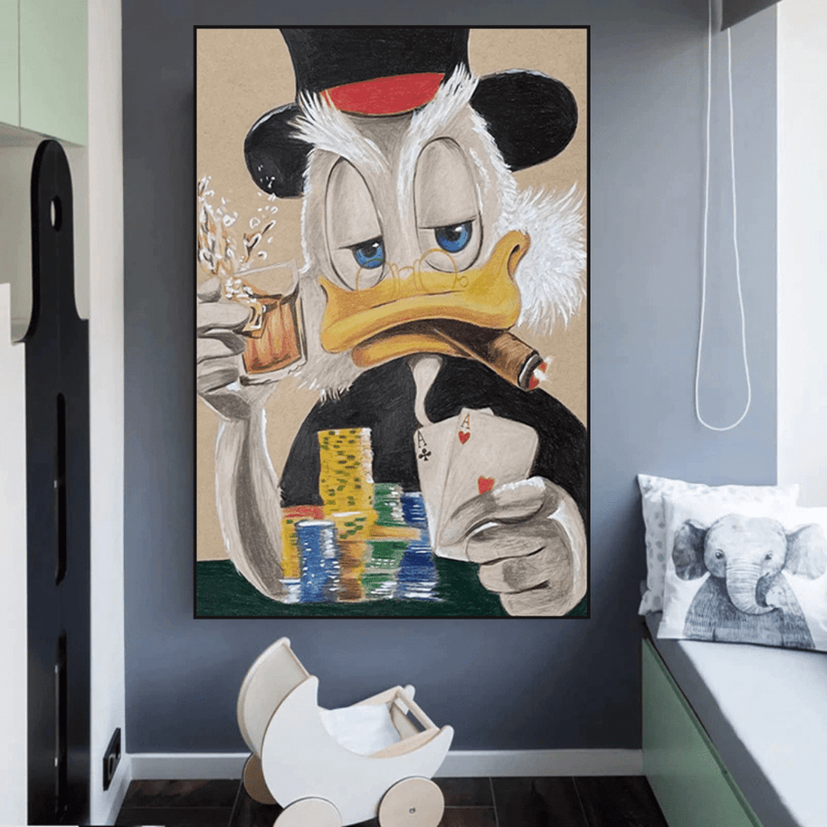 Scrooge McDuck Money Maker Millionaire Canvas Wall Art-MinimalisticDecor.com