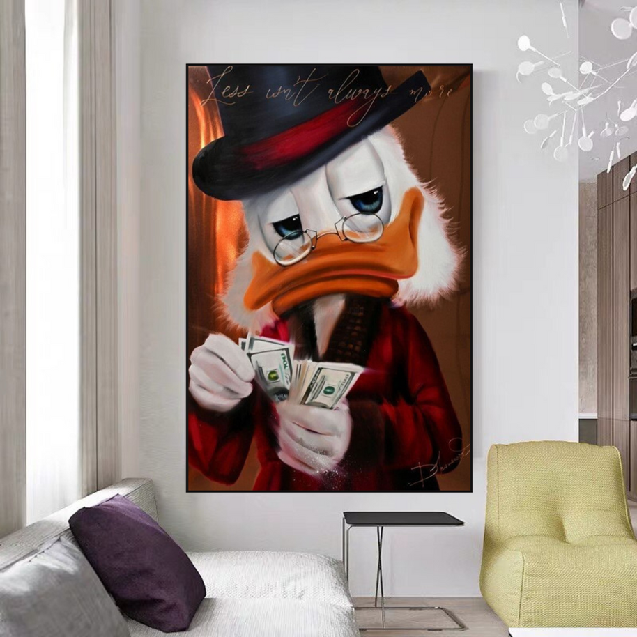 Scrooge McDuck Money Maker Millionaire Canvas Wall Art-MinimalisticDecor.com