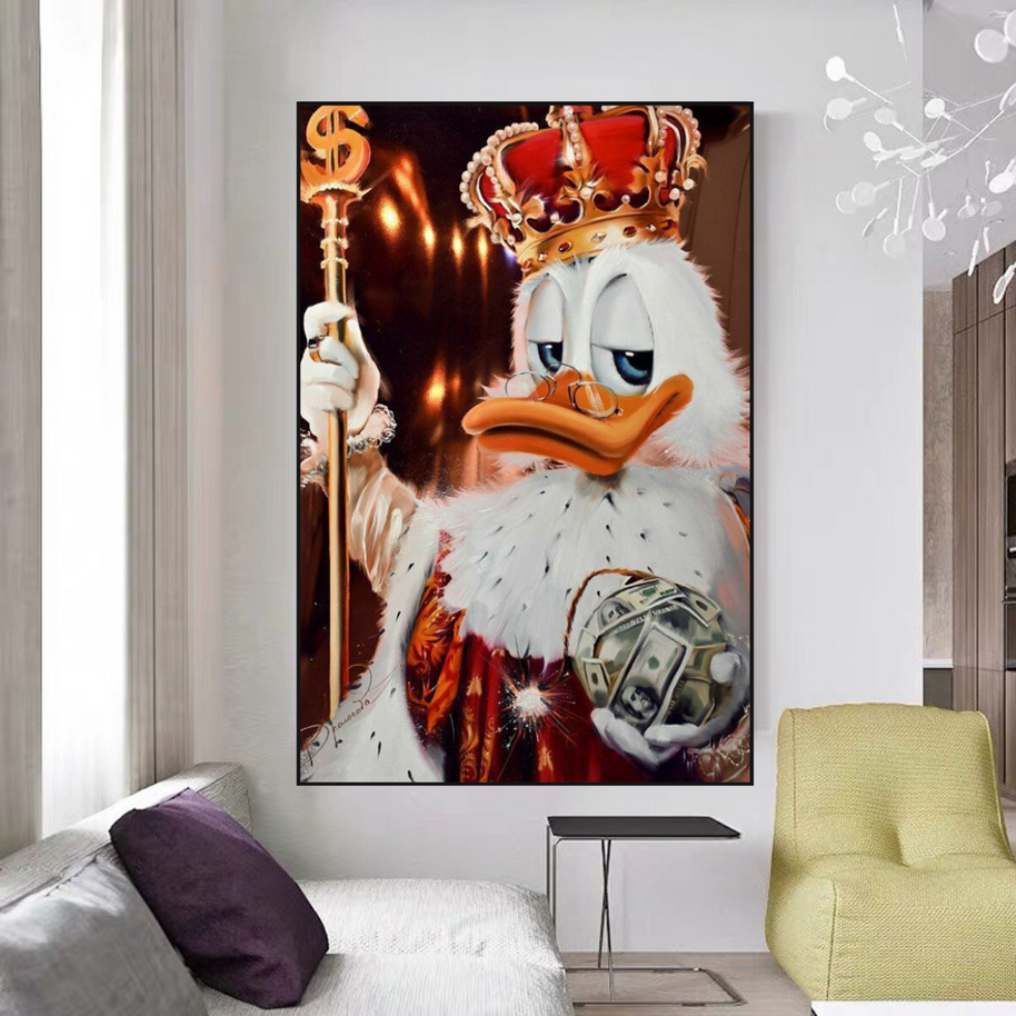 Scrooge McDuck Money Maker Millionaire Canvas Wall Art-MinimalisticDecor.com