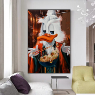 Scrooge McDuck Money Maker Millionaire Canvas Wall Art-MinimalisticDecor.com