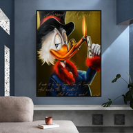 Scrooge McDuck Money Maker Millionaire Canvas Wall Art-MinimalisticDecor.com
