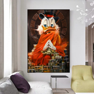 Scrooge McDuck Money Maker Millionaire Canvas Wall Art-MinimalisticDecor.com