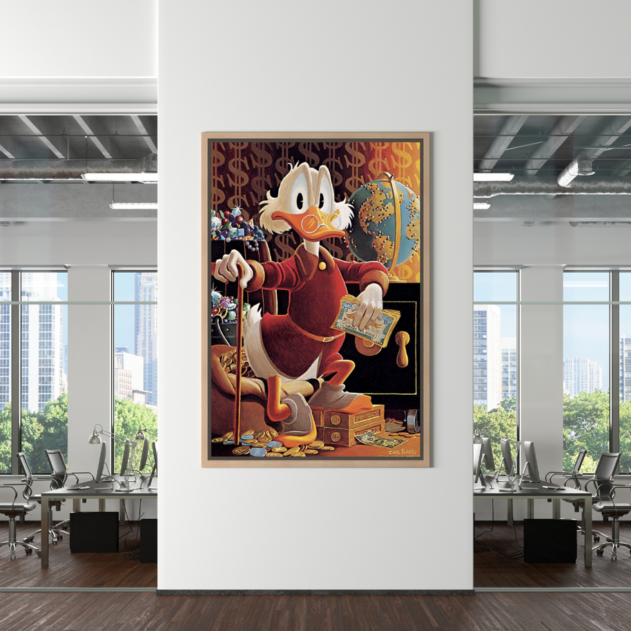 Scrooge McDuck Money Maker Millionaire Canvas Wall Art-MinimalisticDecor.com