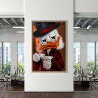 Scrooge McDuck Money Maker Millionaire Canvas Wall Art-MinimalisticDecor.com