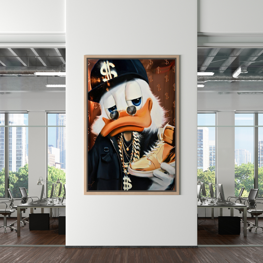 Scrooge McDuck Money Maker Millionaire Canvas Wall Art-MinimalisticDecor.com