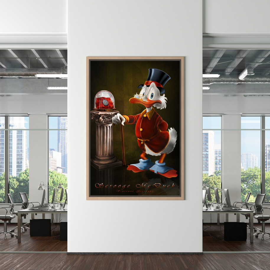 Scrooge McDuck Money Maker Millionaire Canvas Wall Art-MinimalisticDecor.com