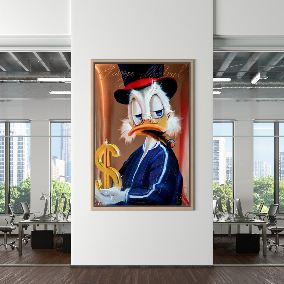Scrooge McDuck Money Maker Millionaire Canvas Wall Art-MinimalisticDecor.com