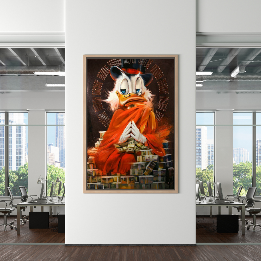Scrooge McDuck Money Maker Millionaire Canvas Wall Art-MinimalisticDecor.com