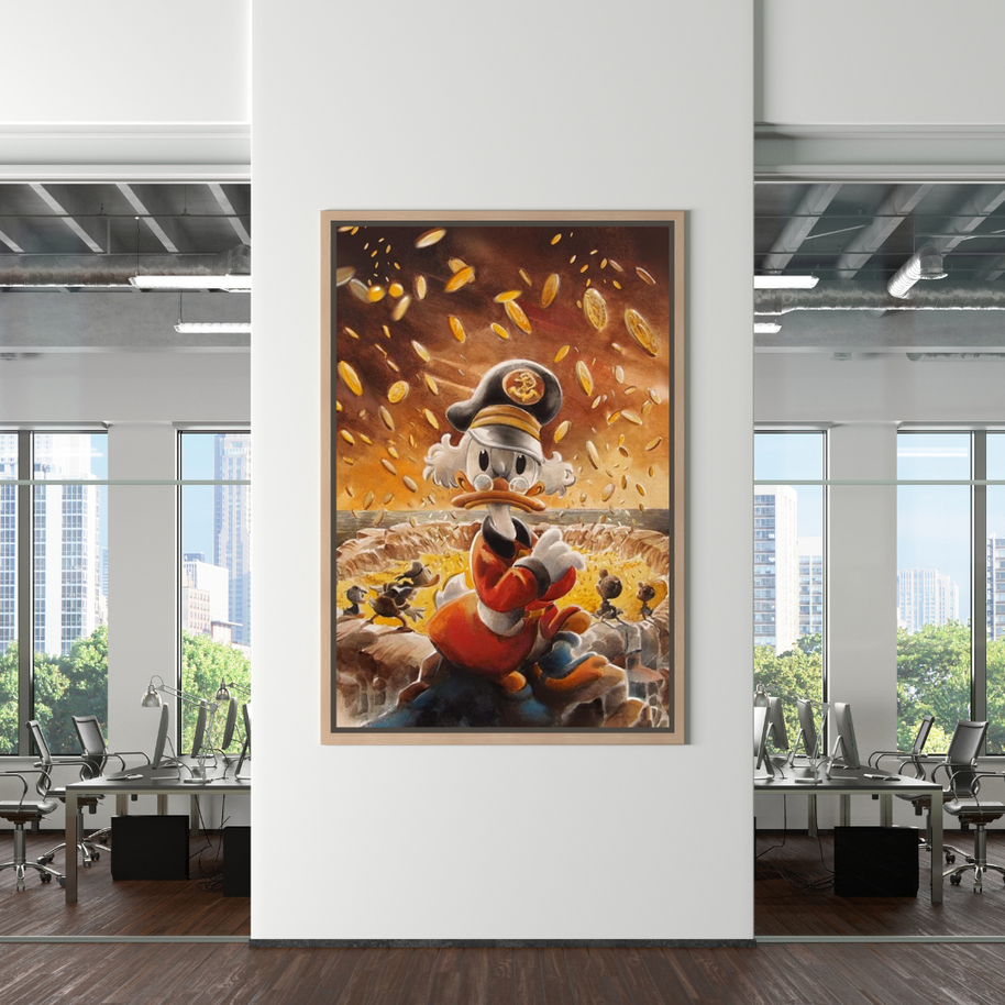 Scrooge McDuck Money Maker Millionaire Canvas Wall Art-MinimalisticDecor.com