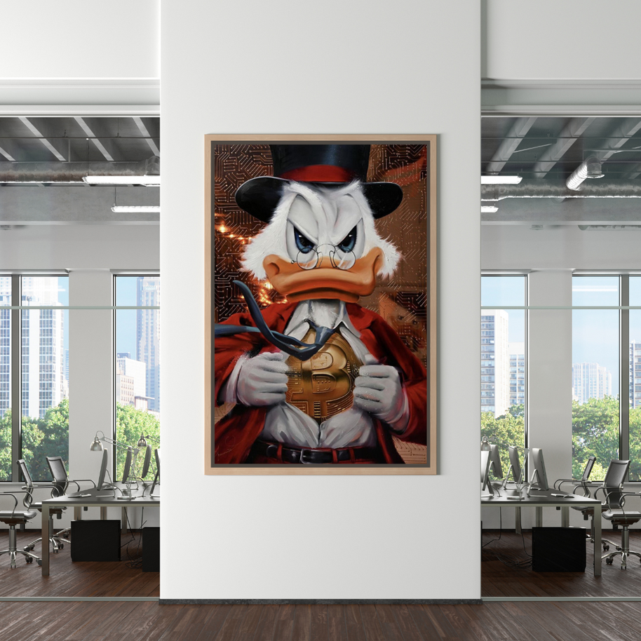 Scrooge McDuck Money Maker Millionaire Canvas Wall Art-MinimalisticDecor.com