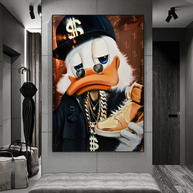 Scrooge McDuck Money Maker Millionaire Canvas Wall Art-MinimalisticDecor.com
