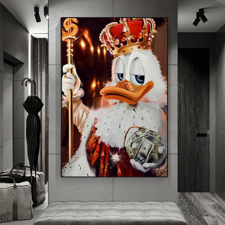 Scrooge McDuck Money Maker Millionaire Canvas Wall Art-MinimalisticDecor.com