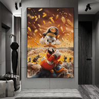 Scrooge McDuck Money Maker Millionaire Canvas Wall Art-MinimalisticDecor.com
