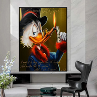 Scrooge McDuck Money Maker Millionaire Canvas Wall Art-MinimalisticDecor.com