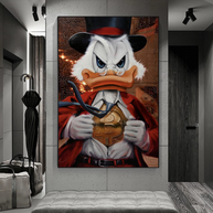 Scrooge McDuck Money Maker Millionaire Canvas Wall Art-MinimalisticDecor.com