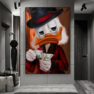 Scrooge McDuck Money Maker Millionaire Canvas Wall Art-MinimalisticDecor.com
