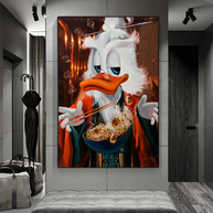 Scrooge McDuck Money Maker Millionaire Canvas Wall Art-MinimalisticDecor.com