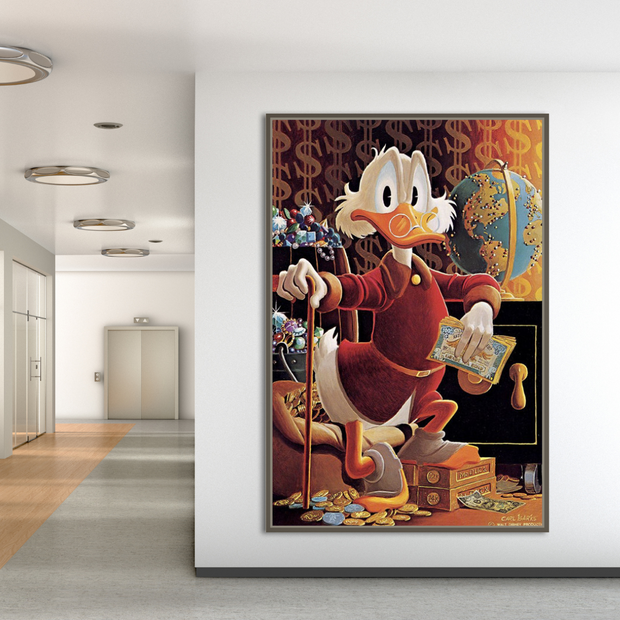 Scrooge McDuck Money Maker Millionaire Canvas Wall Art-MinimalisticDecor.com