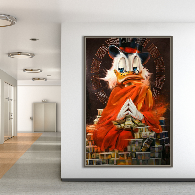 Scrooge McDuck Money Maker Millionaire Canvas Wall Art-MinimalisticDecor.com