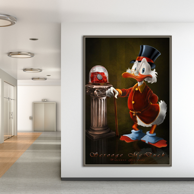 Scrooge McDuck Money Maker Millionaire Canvas Wall Art-MinimalisticDecor.com