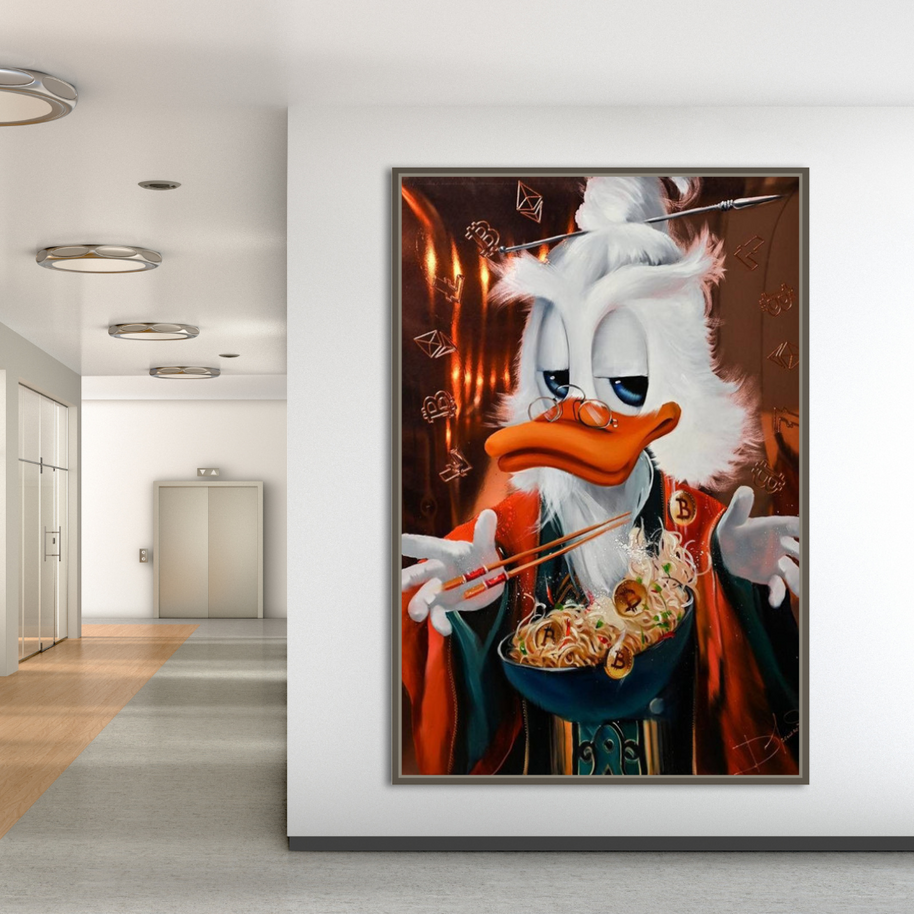 Scrooge McDuck Money Maker Millionaire Canvas Wall Art-MinimalisticDecor.com