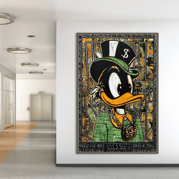 Scrooge McDuck Money Maker Millionaire Canvas Wall Art-MinimalisticDecor.com