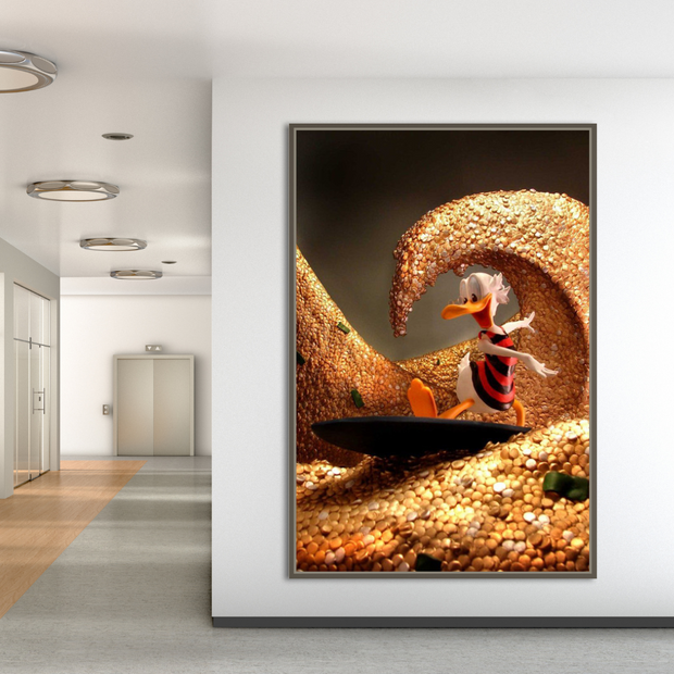 Scrooge McDuck Money Maker Millionaire Canvas Wall Art-MinimalisticDecor.com