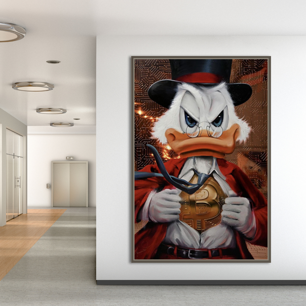 Scrooge McDuck Money Maker Millionaire Canvas Wall Art-MinimalisticDecor.com