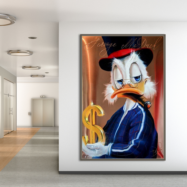 Scrooge McDuck Money Maker Millionaire Canvas Wall Art-MinimalisticDecor.com