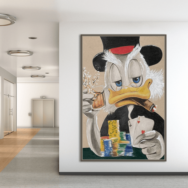 Scrooge McDuck Money Maker Millionaire Canvas Wall Art-MinimalisticDecor.com