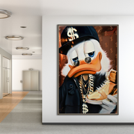 Scrooge McDuck Money Maker Millionaire Canvas Wall Art-MinimalisticDecor.com