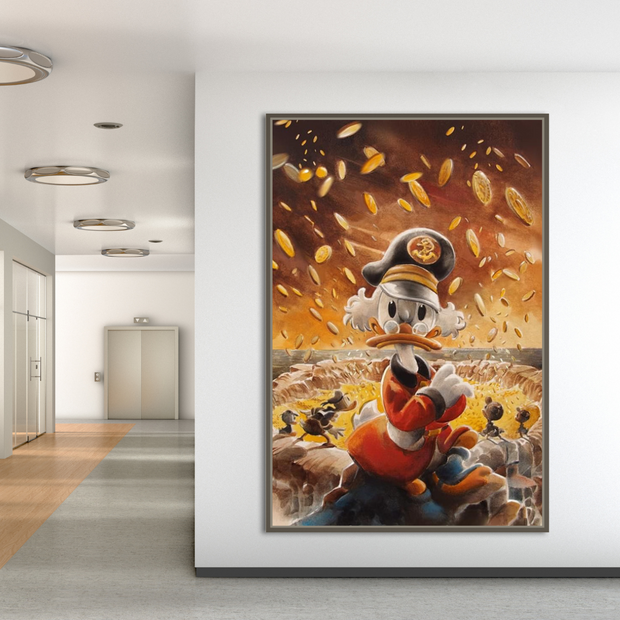 Scrooge McDuck Money Maker Millionaire Canvas Wall Art-MinimalisticDecor.com