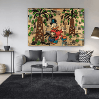 Scrooge McDuck Oil Money Maker Millionaire by Alec Canvas Wall Art-MinimalisticDecor.com